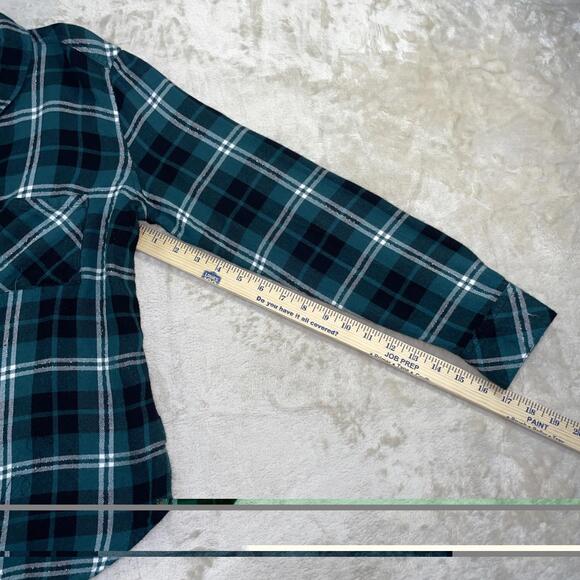 Rails Shirt Womens Medium Pine Black Plaid Hunter Button Rayon Top Classic EUC - Picture 5 of 11